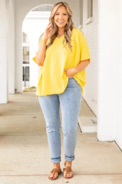 On The Run Top, Yellow -Chic Soul Store OnTheRunTop Yellow 9868