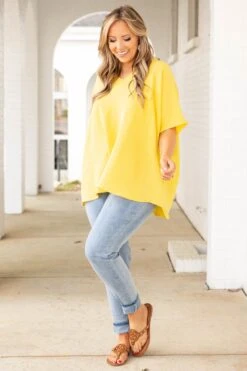 On The Run Top, Yellow -Chic Soul Store OnTheRunTop Yellow 9870