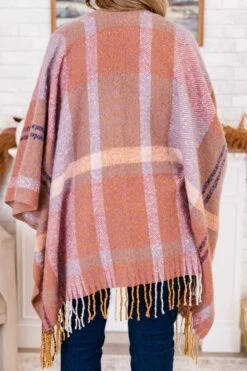 One Less Lonely Girl Poncho, Mauve -Chic Soul Store OneLessLonelyGirlPoncho Mauve