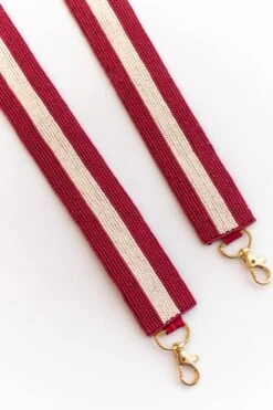 One Team One Dream Beaded Purse Strap, Dark Red White -Chic Soul Store OneTeamOneDreamBeadedPurseStrap DarkRedWhite 0397