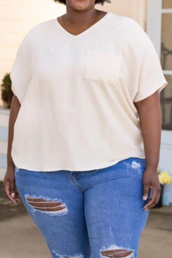 Only Girl Top, Taupe -Chic Soul Store OnlyGirlTop Taupe