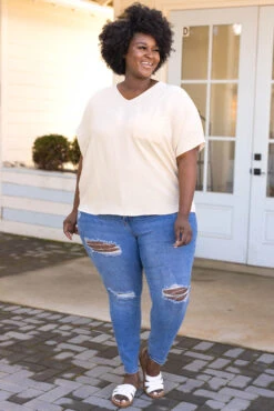 Only Girl Top, Taupe -Chic Soul Store OnlyGirlTop Taupe 3351