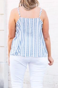 Open Doors Tank, Denim -Chic Soul Store OpenDoorTank Denim