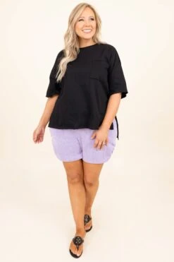 Riding Solo Shorts, Lavender -Chic Soul Store OrdinaryFunTop Black 8739 a051e0ba 040c 4974 86ec cf44e30b84e3