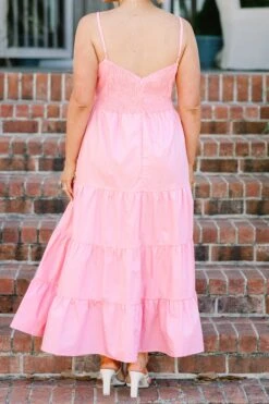 Other One Midi Dress, Pink -Chic Soul Store OtherOneMidiDress Pink