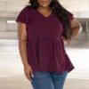 Our Next Adventure Top, Plum -Chic Soul Store OurNextAdventureTop Plum 2295
