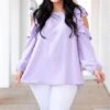 Out Of The Rain Top, Lavender -Chic Soul Store OutOfTheRainTop Lavender 2065