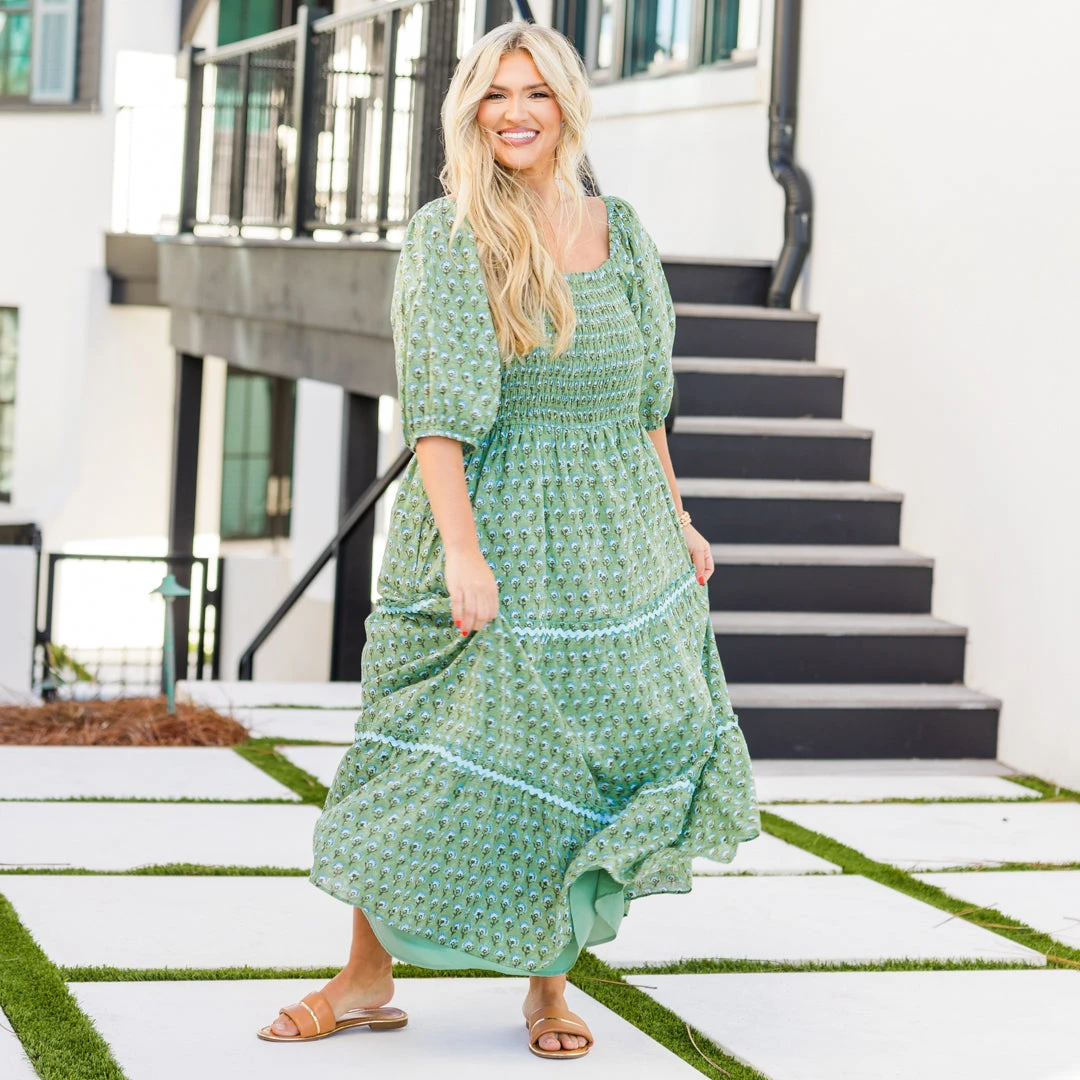 Out Of Touch Dress, Green 9 Out Of Touch Dress, Green - Image 7