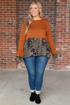 Out On The Farm Top, Rust/Black 10 Out On The Farm Top, Rust/Black -Chic Soul Store OutOnTheFarmTop Rust Black