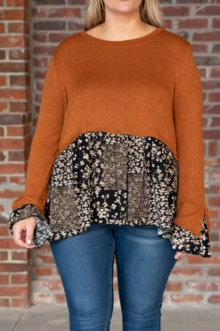 Out On The Farm Top, Rust/Black 11 Out On The Farm Top, Rust/Black -Chic Soul Store OutOnTheFarmTop Rust Black 9960