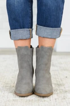 Over The Water Booties, Grey 12 Over The Water Booties, Grey -Chic Soul Store OverTheWaterBooties Grey 3