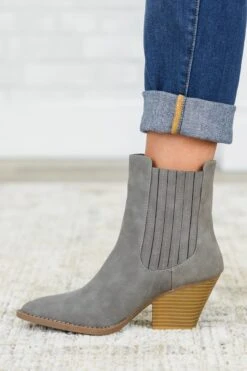 Over The Water Booties, Grey 11 Over The Water Booties, Grey -Chic Soul Store OverTheWaterBooties Grey 4