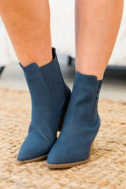 Over The Water Booties, Navy -Chic Soul Store OverTheWaterBooties Navy