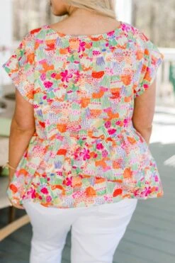 Over The Water Top, Pink Multi -Chic Soul Store OverTheWaterTop PinkMulti 2