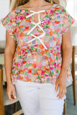 Over The Water Top, Pink Multi -Chic Soul Store OverTheWaterTop PinkMulti 3