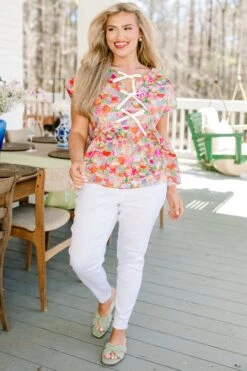 Over The Water Top, Pink Multi -Chic Soul Store OverTheWaterTop PinkMulti 6