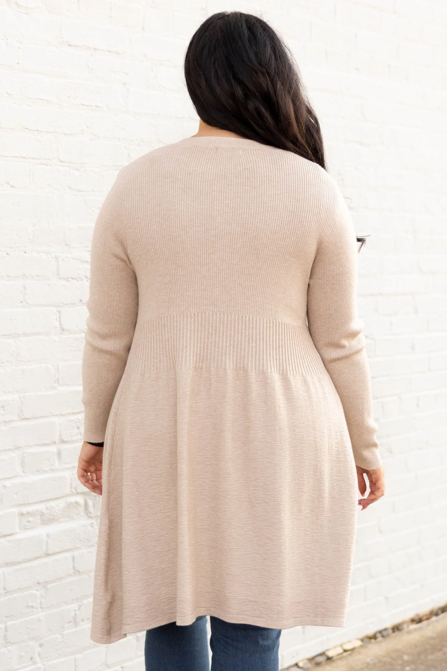 Overthinking It Cardigan, Oatmeal Brown 7 Overthinking It Cardigan, Oatmeal Brown - Image 5