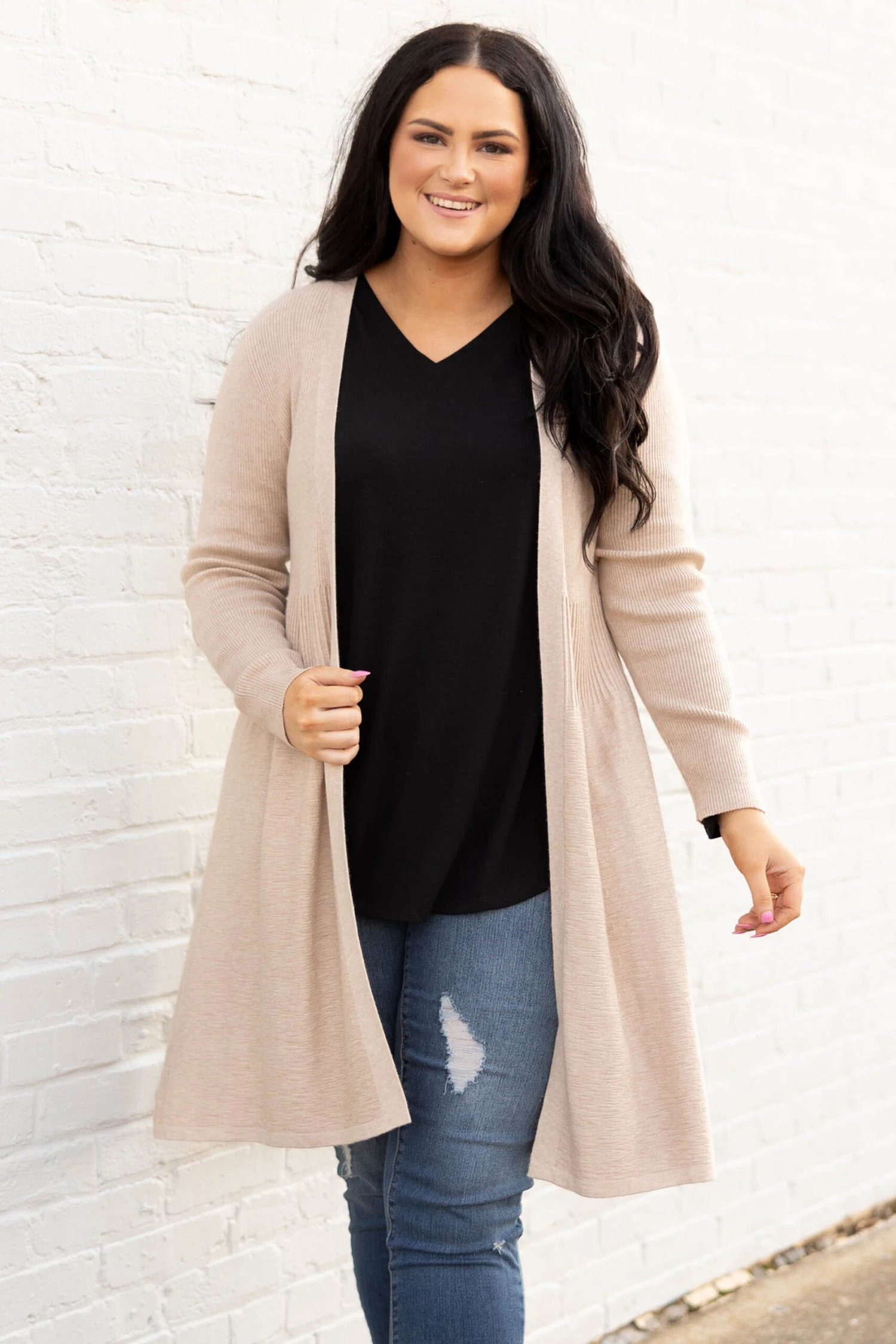 Overthinking It Cardigan, Oatmeal Brown 3 Overthinking It Cardigan, Oatmeal Brown