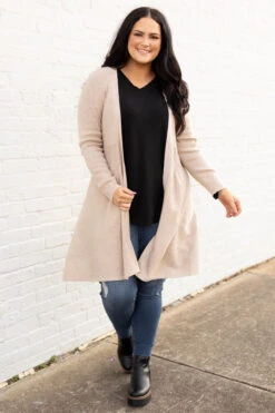 Overthinking It Cardigan, Oatmeal Brown 9 Overthinking It Cardigan, Oatmeal Brown -Chic Soul Store OverthinkingItCardigan OatmealBrown 1187