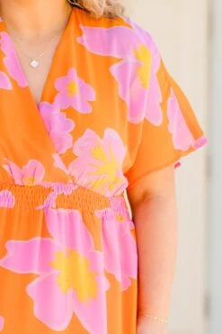 Pages Of Life Dress, Orange 13 Pages Of Life Dress, Orange -Chic Soul Store PagesOfLifeDress Orange 4