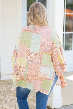 Paisley Paradise Kimono, Peach 12 Paisley Paradise Kimono, Peach -Chic Soul Store PaisleyParadiseKimono Peach 9616