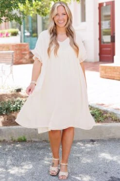 Parlor Strolling Dress, Ivory -Chic Soul Store ParlorStrollingDress Ivory 5