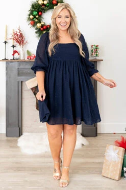Party And Play Dress, Navy -Chic Soul Store PartyAndPlayDress Navy 1106