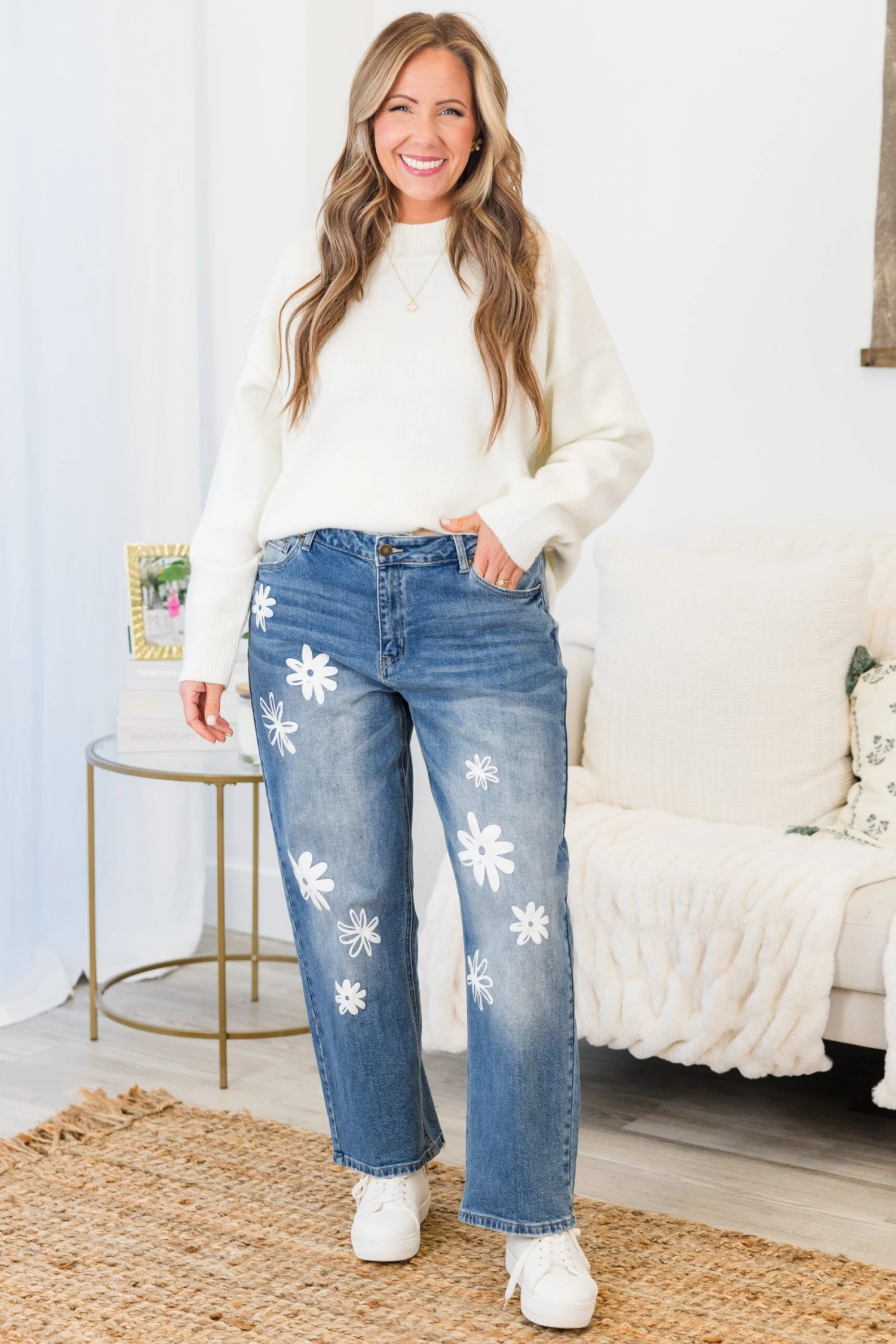 Passing Notes Jeans, Medium Wash 4 Passing Notes Jeans, Medium Wash - Image 2