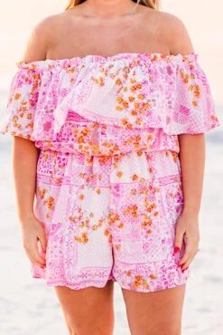 Peace In Paisley Romper, Pink Multi -Chic Soul Store PeaceInPaisleyRomper PinkMulti 2