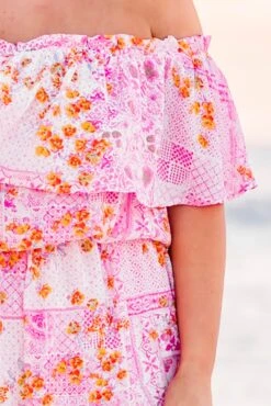 Peace In Paisley Romper, Pink Multi -Chic Soul Store PeaceInPaisleyRomper PinkMulti 3