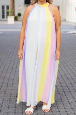 Penthouse Floor Jumpsuit, Rainbow 11 Penthouse Floor Jumpsuit, Rainbow -Chic Soul Store PenthouseFloorJumpsuit Rainbow 3248