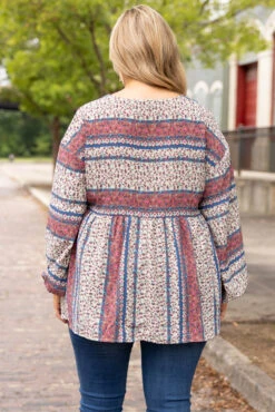 Perfect Attitude Top, Mauve Floral -Chic Soul Store PerfectAttitudeTop MauveFloral 9959