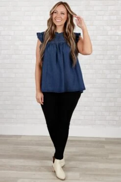 Perfect Imperfections Top, Dark Denim -Chic Soul Store PerfectImperfectionsTop DarkDenim 1