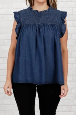 Perfect Imperfections Top, Dark Denim -Chic Soul Store PerfectImperfectionsTop DarkDenim 4