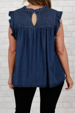 Perfect Imperfections Top, Dark Denim -Chic Soul Store PerfectImperfectionsTop DarkDenim 5