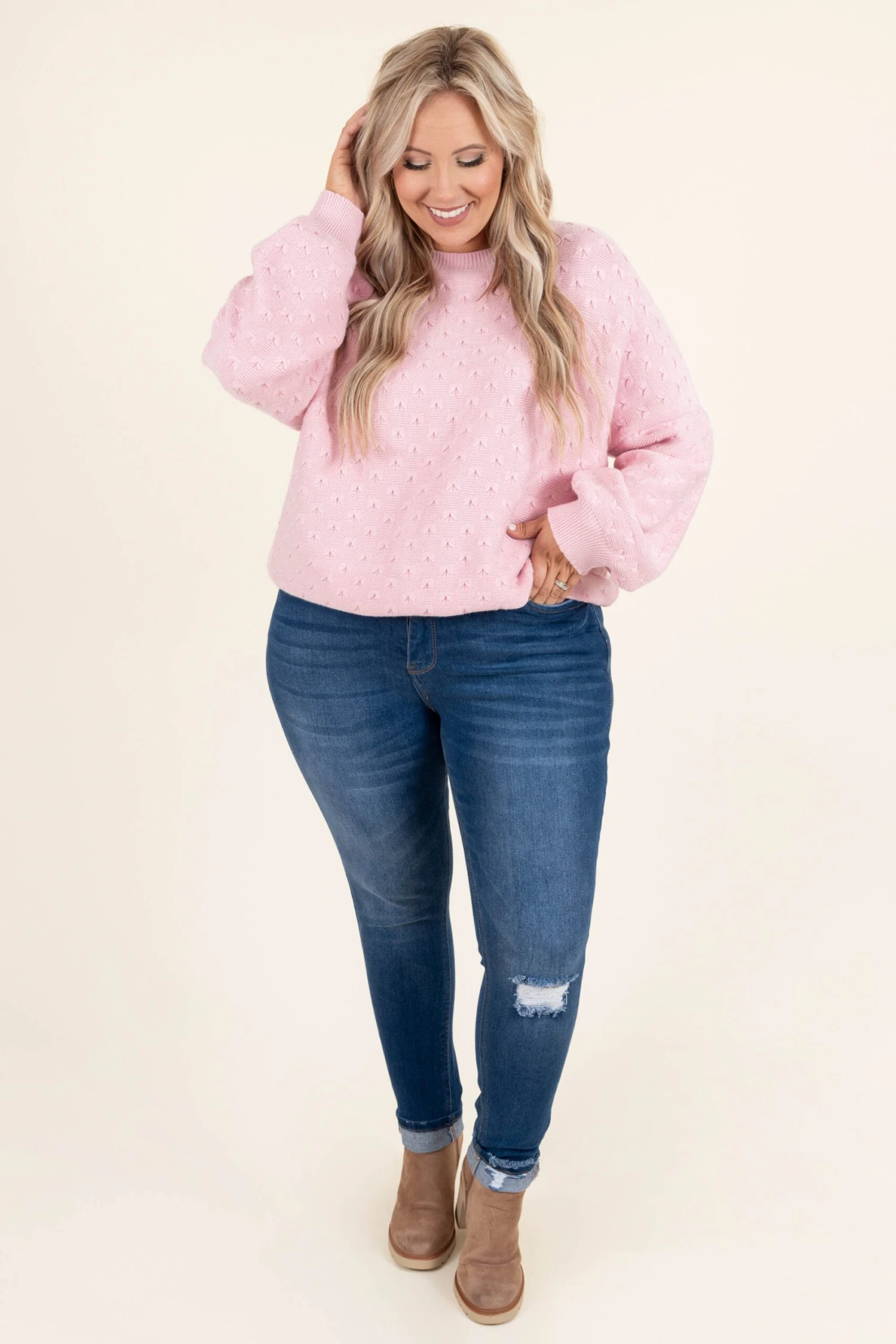 Perfectly Pleasant Sweater, Pink 5 Perfectly Pleasant Sweater, Pink - Image 3