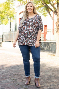 Petal Confetti Top, Olive -Chic Soul Store PetalConfettiTop Olive