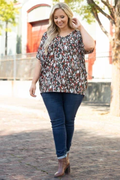 Petal Confetti Top, Olive -Chic Soul Store PetalConfettiTop Olive 3