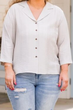 Pictured Together Top, Gray -Chic Soul Store PicturedTogetherTop Gray 2