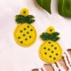 Pineapple Dreams Earrings, Yellow -Chic Soul Store PineappleDreamsEarrings Yellow 7901