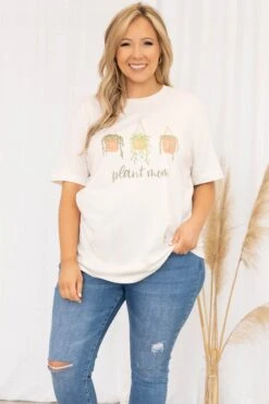 Plant Mom Tee, Vintage White