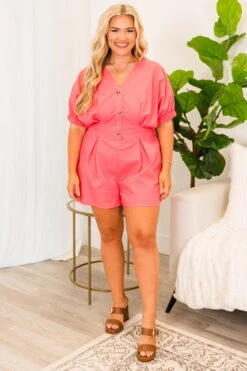 Play It Cool Romper, Pink 11 Play It Cool Romper, Pink -Chic Soul Store PlayItCoolRomper Pink 4