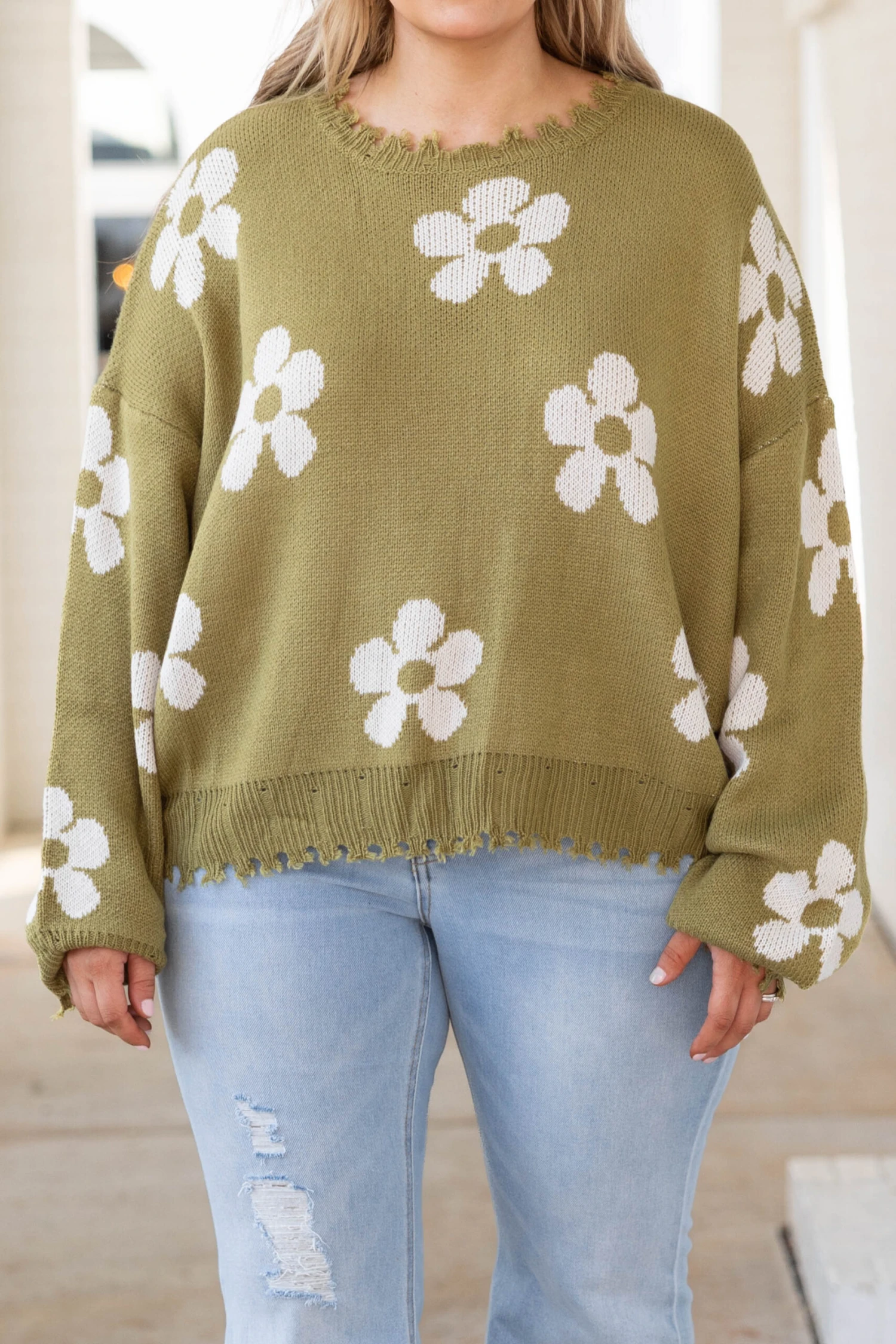 Please Bring Flowers Sweater, Olive 6 Please Bring Flowers Sweater, Olive - Image 4