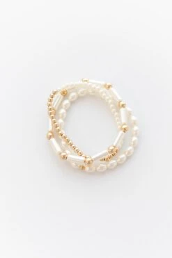 Please Bring Pearls Bracelet, Gold -Chic Soul Store PleaseBringPearlsBracelet Gold 9328