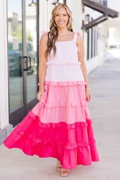 Pocket Full Of Roses Maxi Dress, Pink Multi -Chic Soul Store Pocket Full of Roses Maxi Dress Pink Multi 4 1