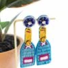 Pop A Bottle Earrings, Blue 1 Pop A Bottle Earrings, Blue -Chic Soul Store PopABottleEarrings Blue 9723