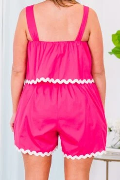 Poppies In The Field Romper, Fuchsia -Chic Soul Store PoppiesInTheFieldRomper Fuschia