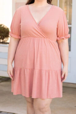 Popping Queen Dress, Coral -Chic Soul Store PoppingQueenDress Coral