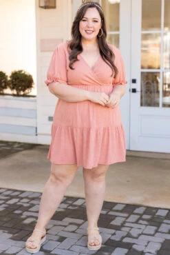 Popping Queen Dress, Coral -Chic Soul Store PoppingQueenDress Coral 5