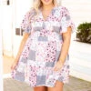 Poppy Petals Dress, Mauve/Grey 1 Poppy Petals Dress, Mauve/Grey -Chic Soul Store PoppyPetalsDress Mauve Grey 8631